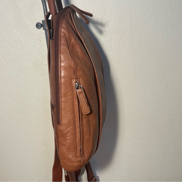 Osgoode Marley Leather Teardrop Multi Zip Backpack - Picture 5 of 11